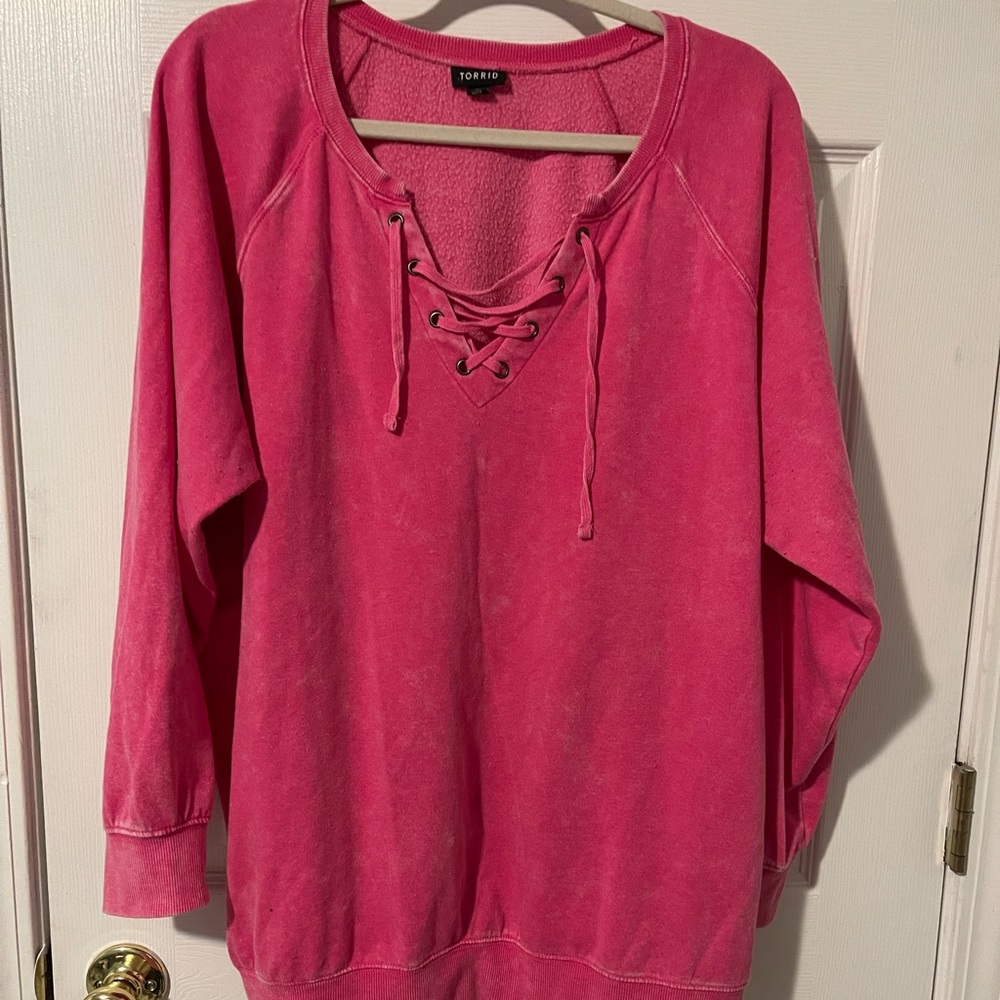 Torrid lace up hoodie